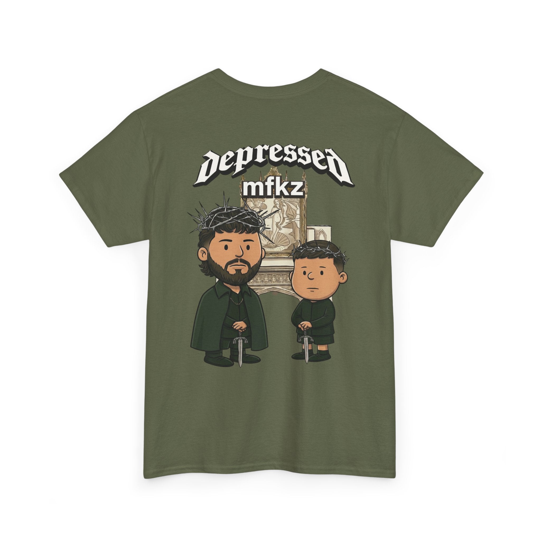 Depressed Mfkz Cartoon Tee – Gothic Duo Graphic T‑Shirt