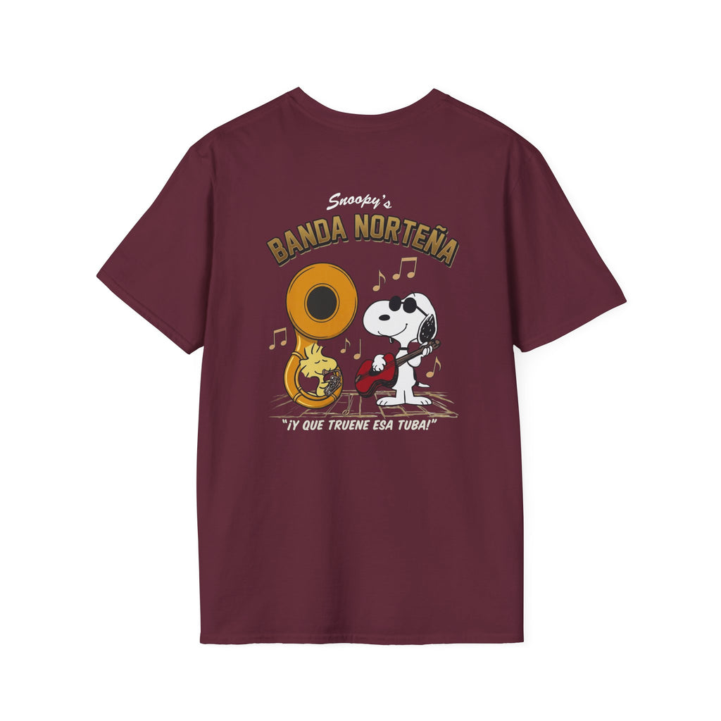 Snoopy’s Banda Norteña T-Shirt - Regional Mexican Music Inspired Graphic Tee - Front & Back Print
