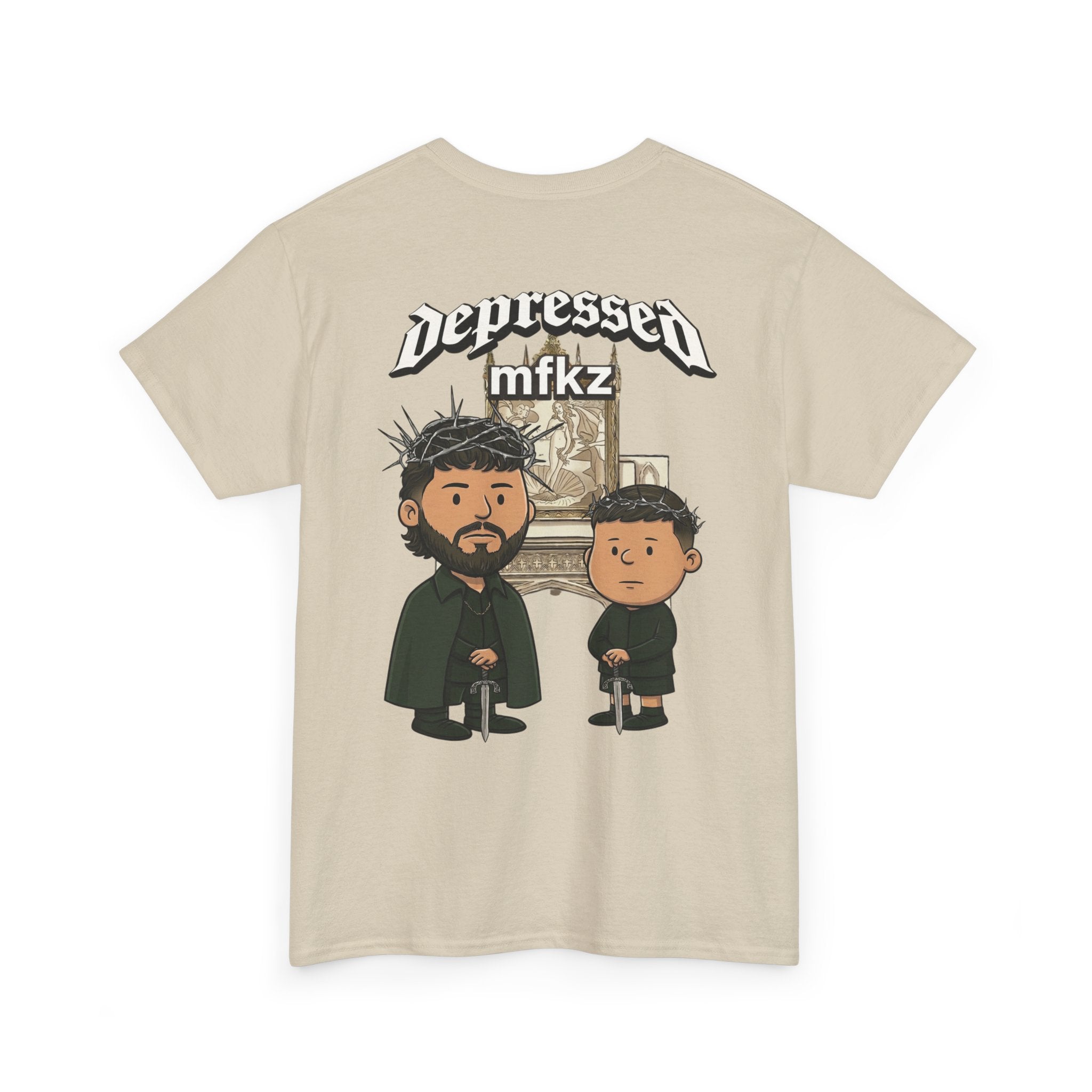 Depressed Mfkz Cartoon Tee – Gothic Duo Graphic T‑Shirt