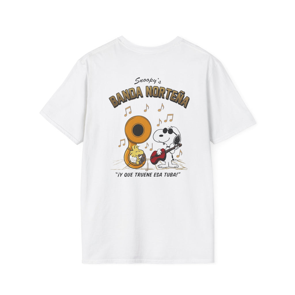 Snoopy’s Banda Norteña T-Shirt - Regional Mexican Music Inspired Graphic Tee - Front & Back Print