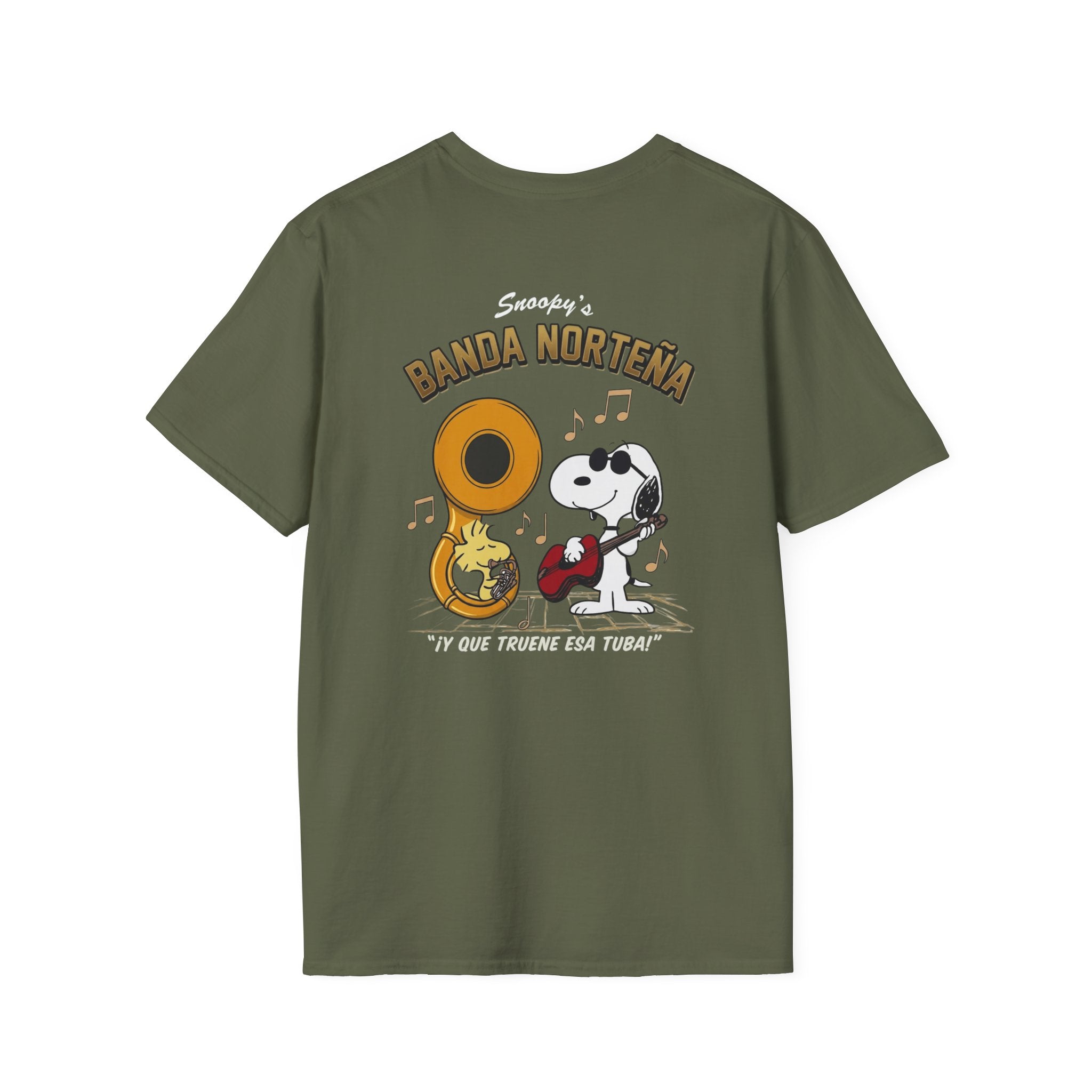 Snoopy’s Banda Norteña T-Shirt - Regional Mexican Music Inspired Graphic Tee - Front & Back Print