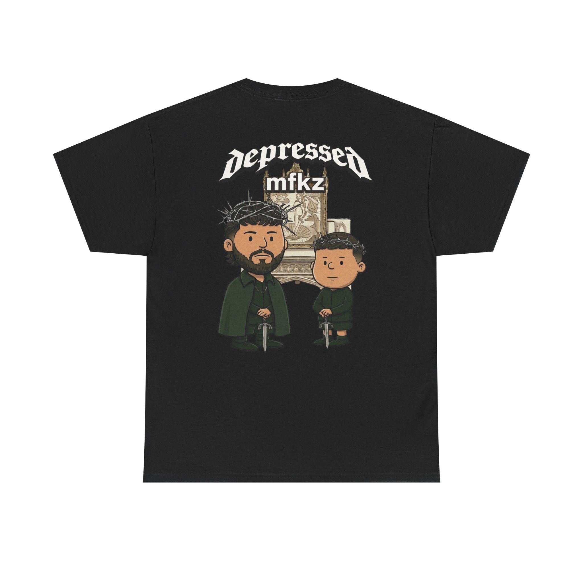 Depressed Mfkz Cartoon Tee – Gothic Duo Graphic T‑Shirt