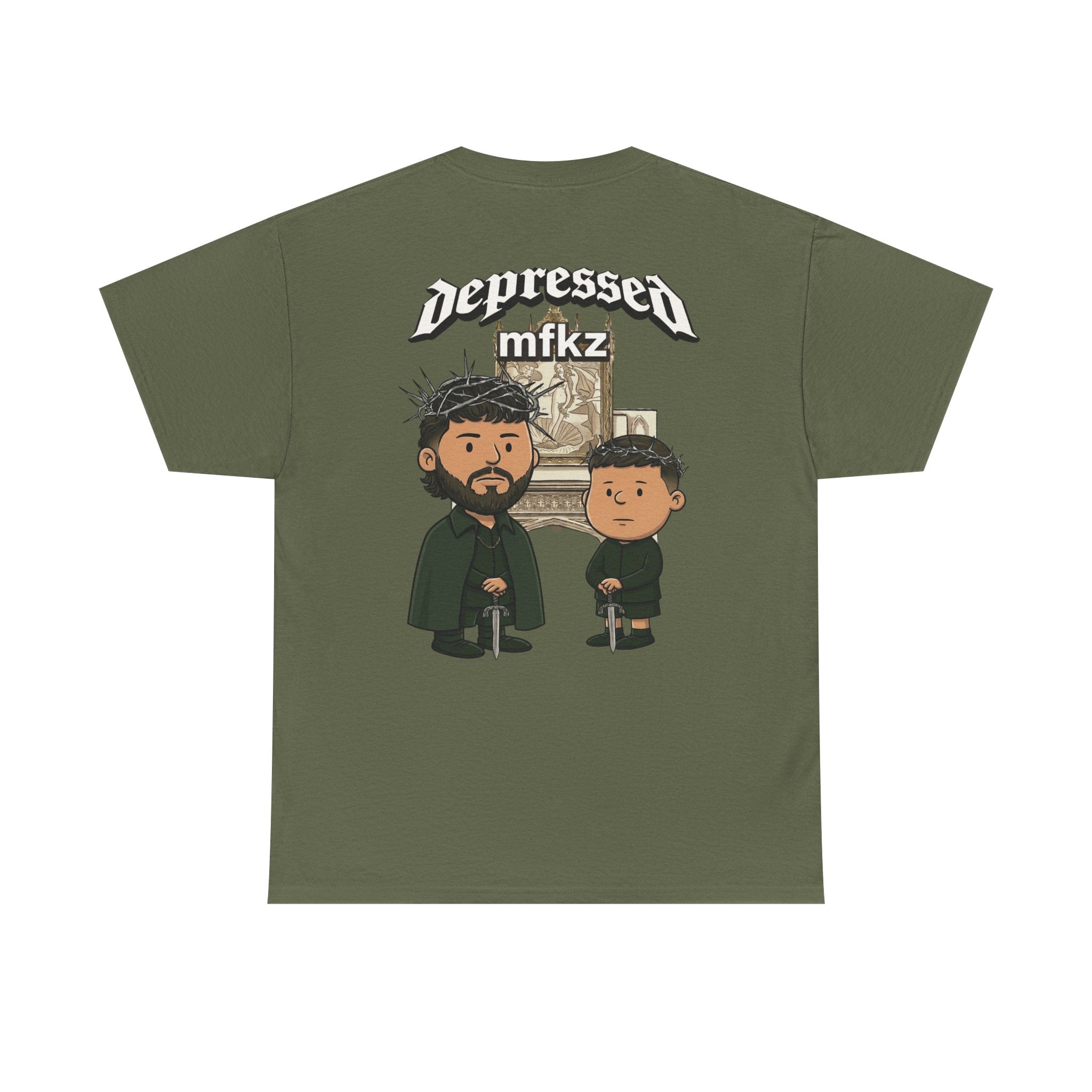 Depressed Mfkz Cartoon Tee – Gothic Duo Graphic T‑Shirt