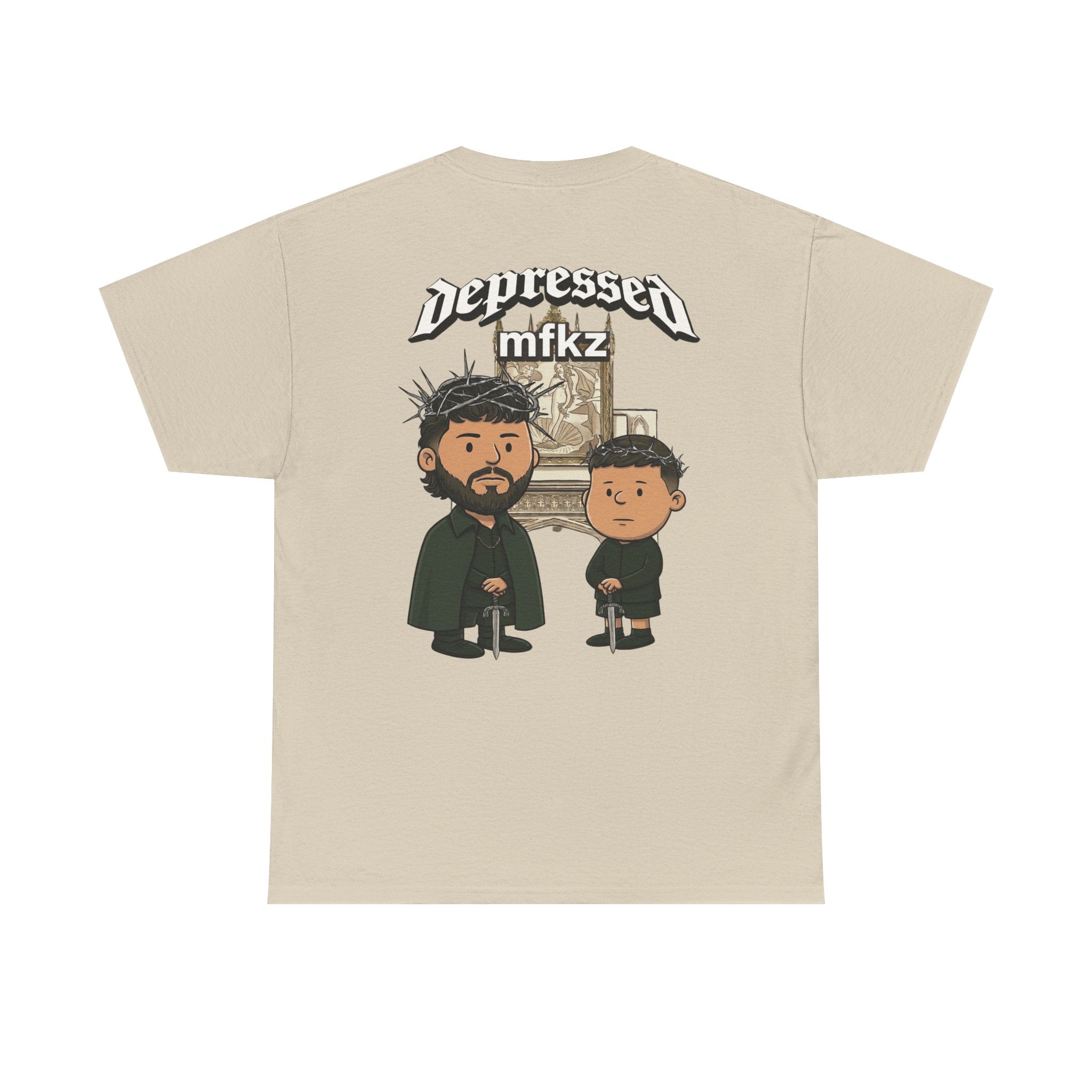 Depressed Mfkz Cartoon Tee – Gothic Duo Graphic T‑Shirt