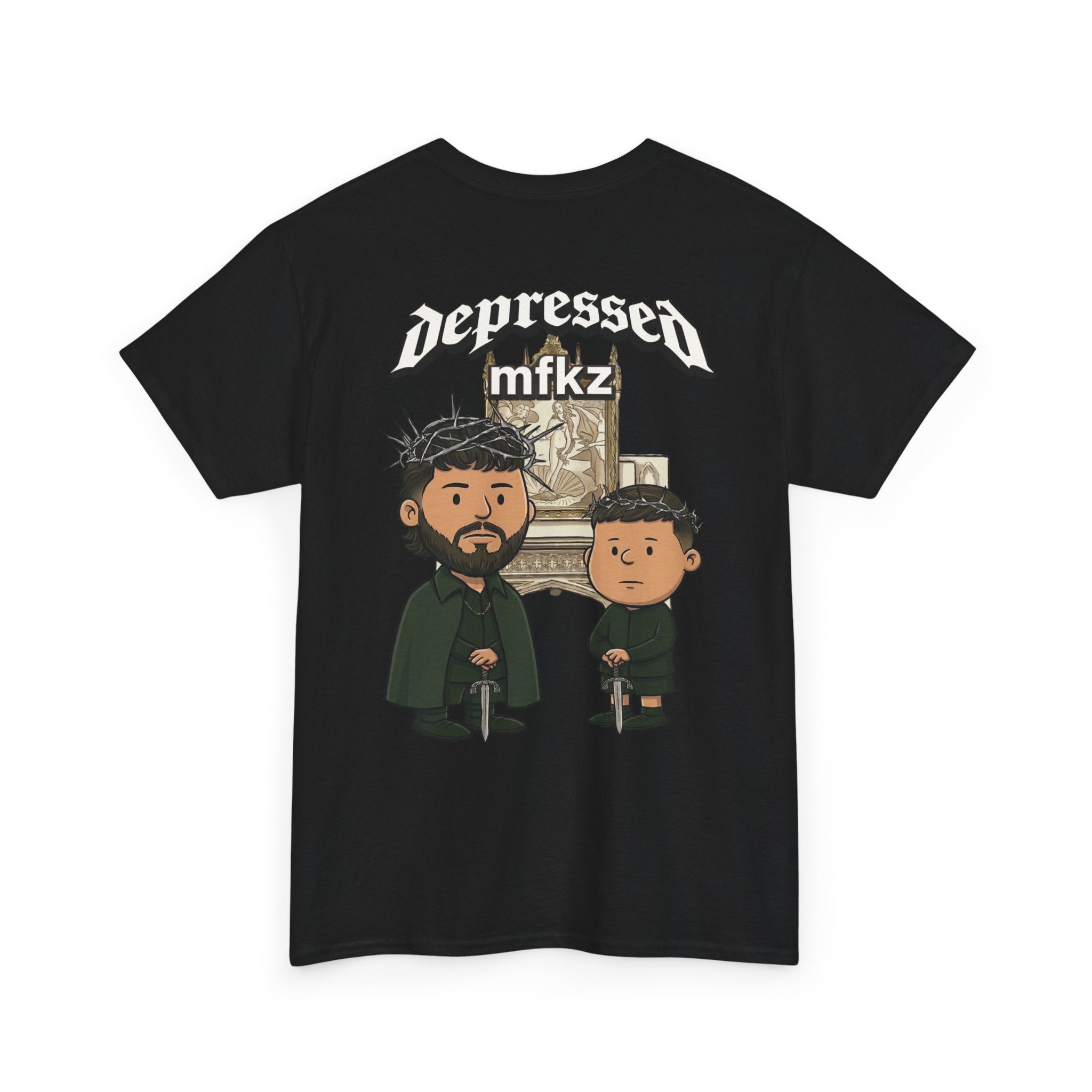 Depressed Mfkz Cartoon Tee – Gothic Duo Graphic T‑Shirt