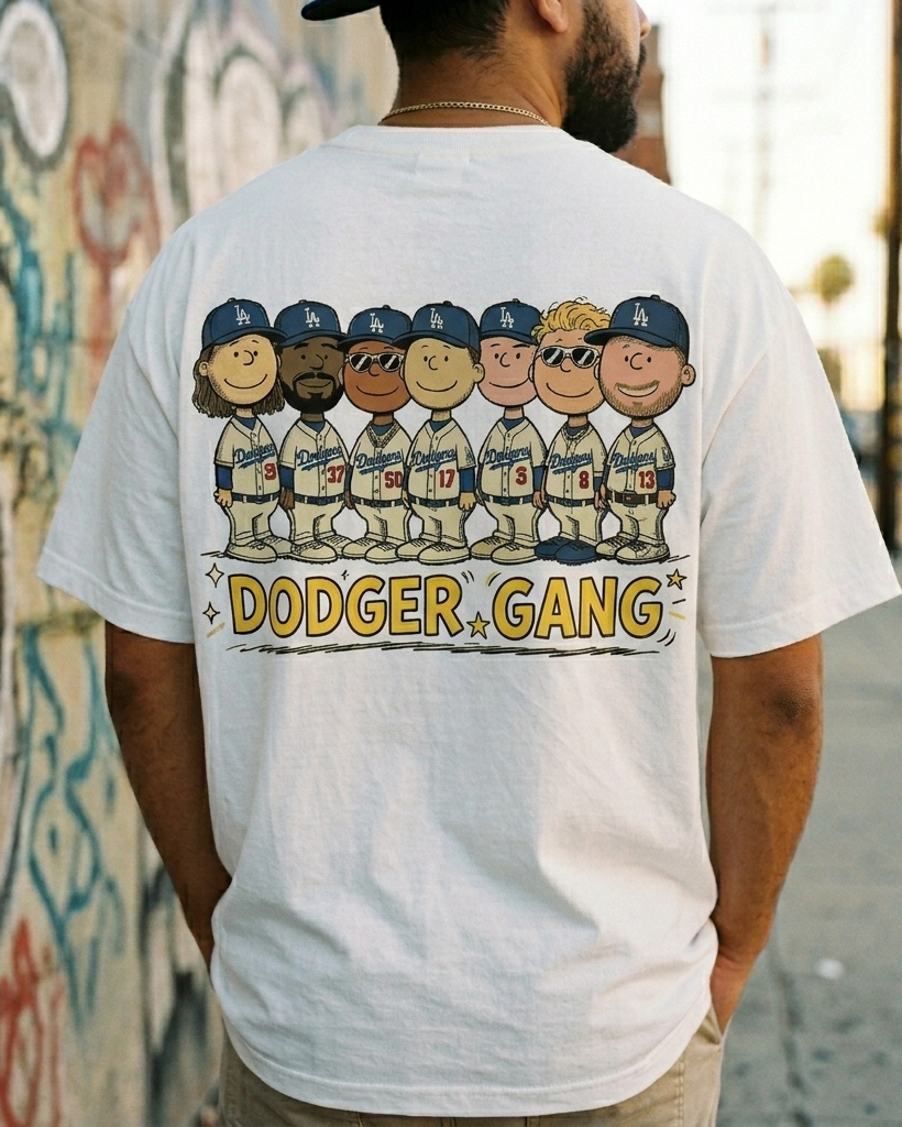 Dodgers Gang Cartoon Shirt – LA Baseball Team Parody Graphic Tee