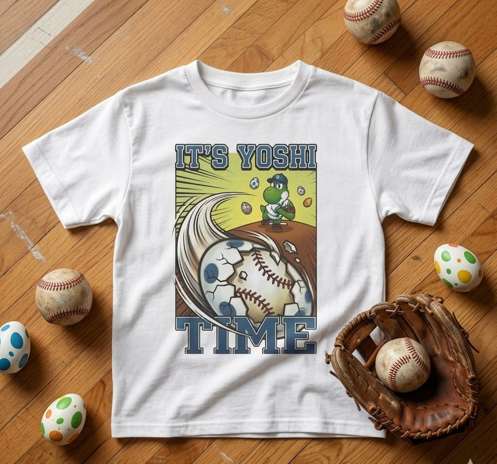 It’s Yoshi Time Baseball Pitch Shirt – Funny Egg Fastball Game Day Tee