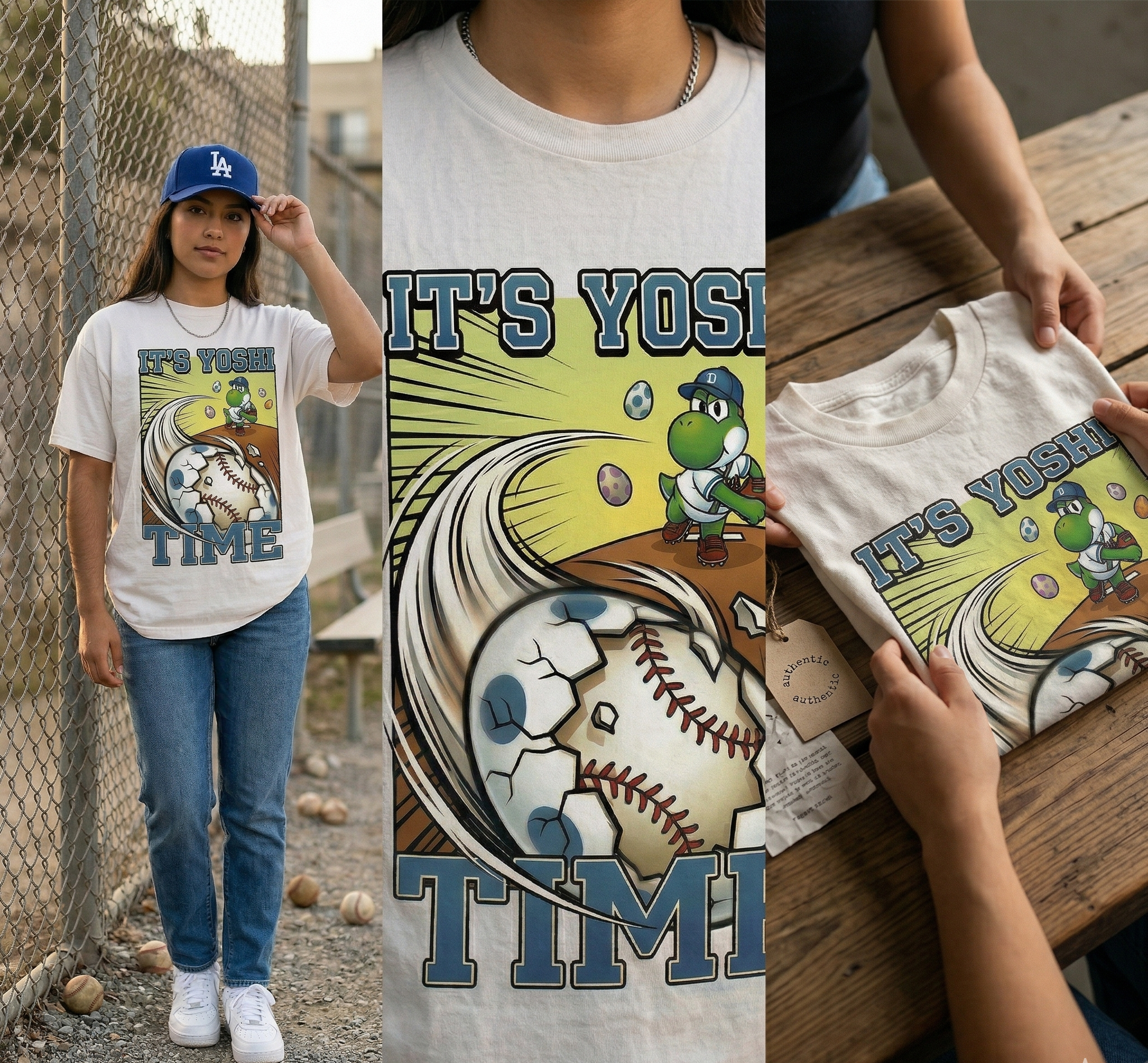 It’s Yoshi Time Baseball Pitch Shirt – Dodgerr Egg Fastball Game Day Tee