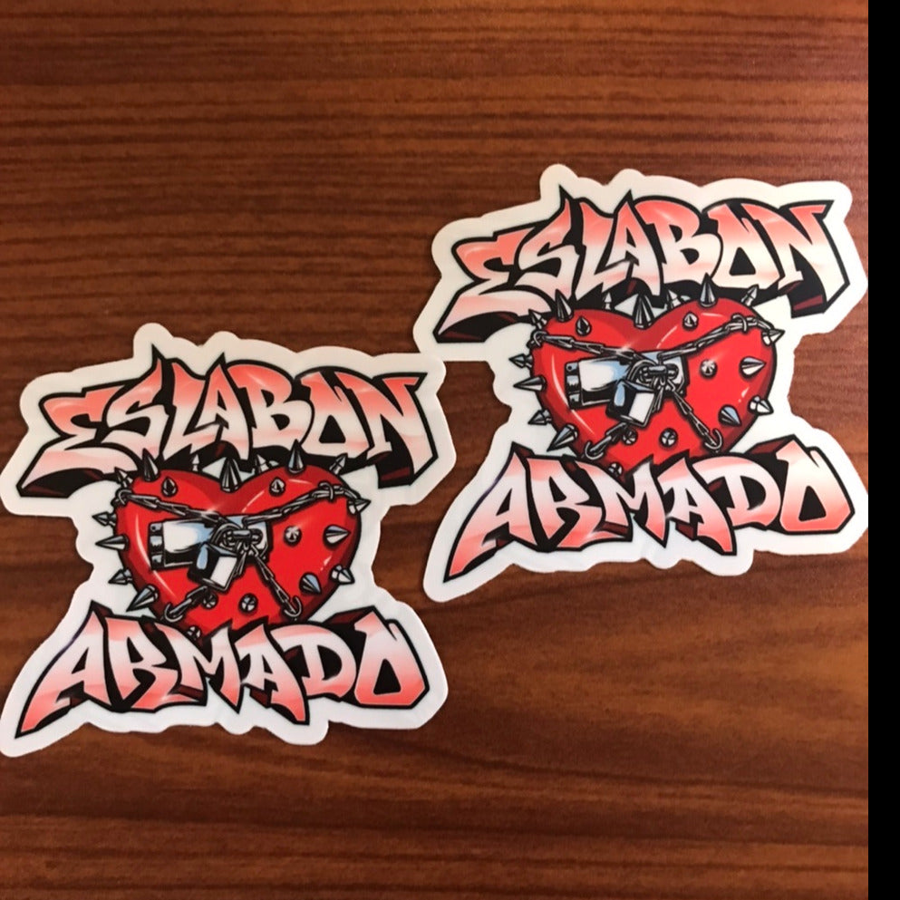 Eslabon Armado Chained Heart Sticker (2 pc.)