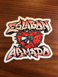 Eslabon Armado Chained Heart Sticker (2 pc.)